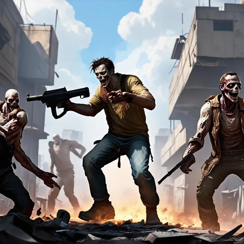 Game sinh tồn iOS với nhân vật chiến đấu với zombie