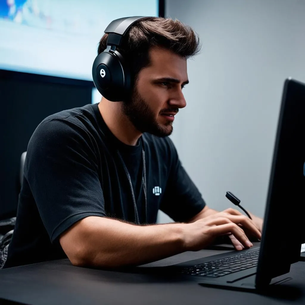 Gamer wearing Sennheiser Game Zero