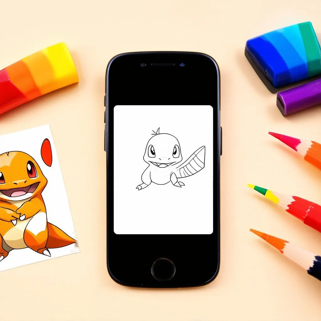 Game vẽ Pokemon trên điện thoại