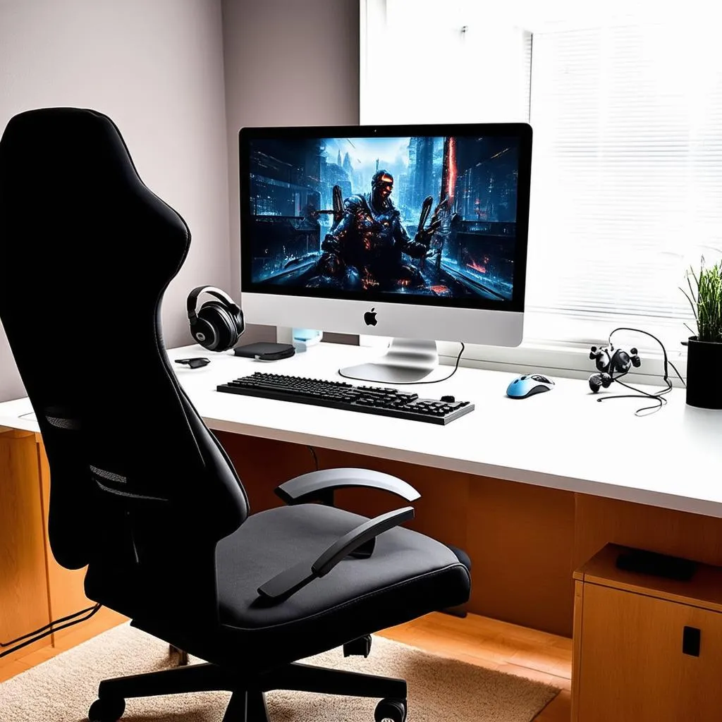 Gaming iMac on desk