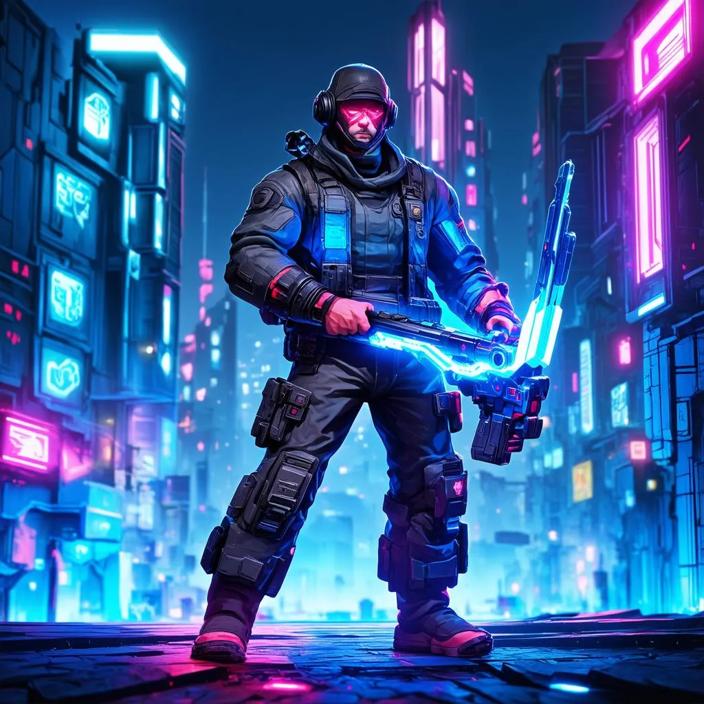 Gaming poster phong cách neon