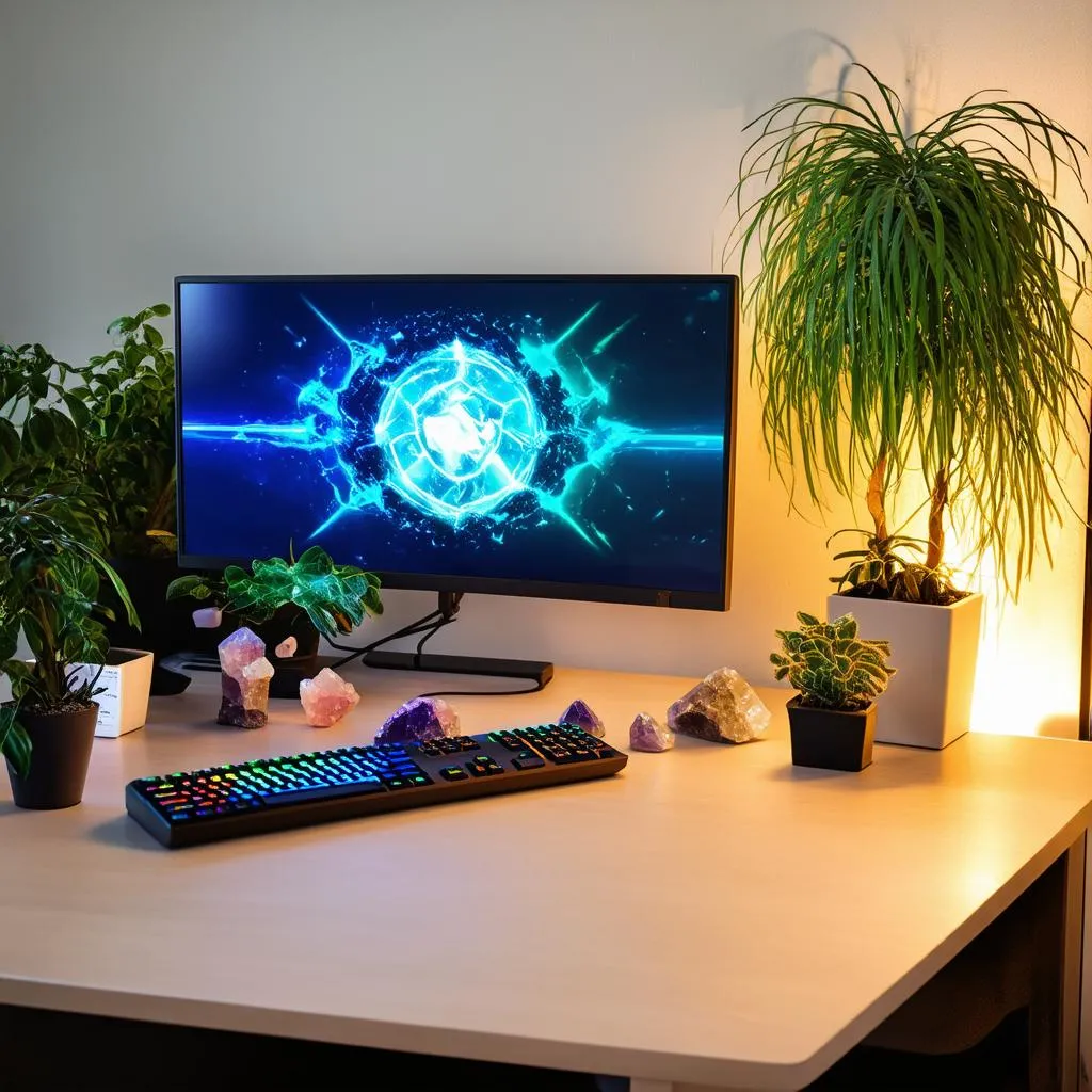 Gaming setup with proper feng shui elements