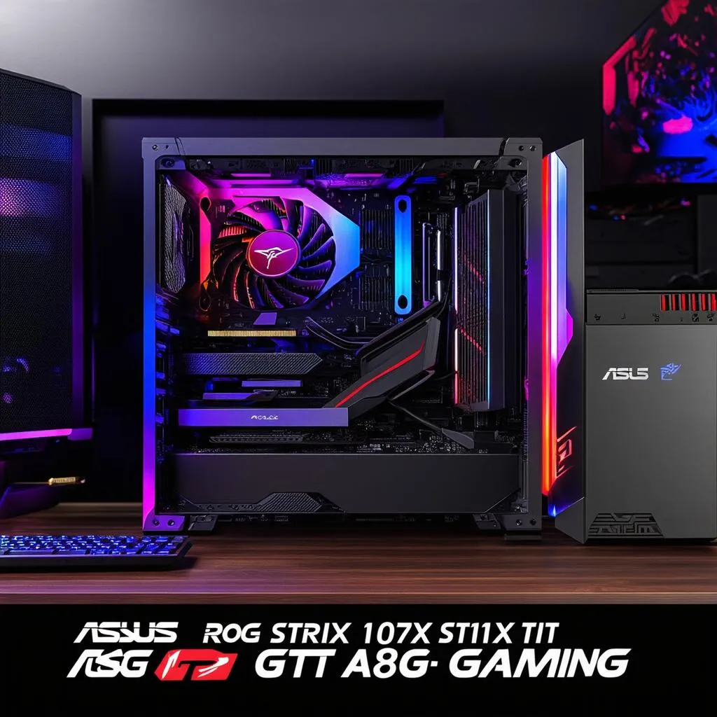 Dàn PC Gaming với Card đồ họa Asus ROG Strix GTX 1070 Ti A8G Gaming