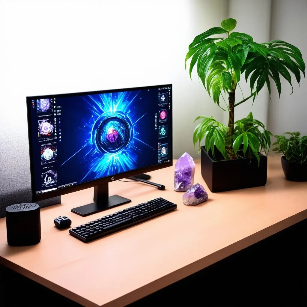 Gaming setup with fengshui elements