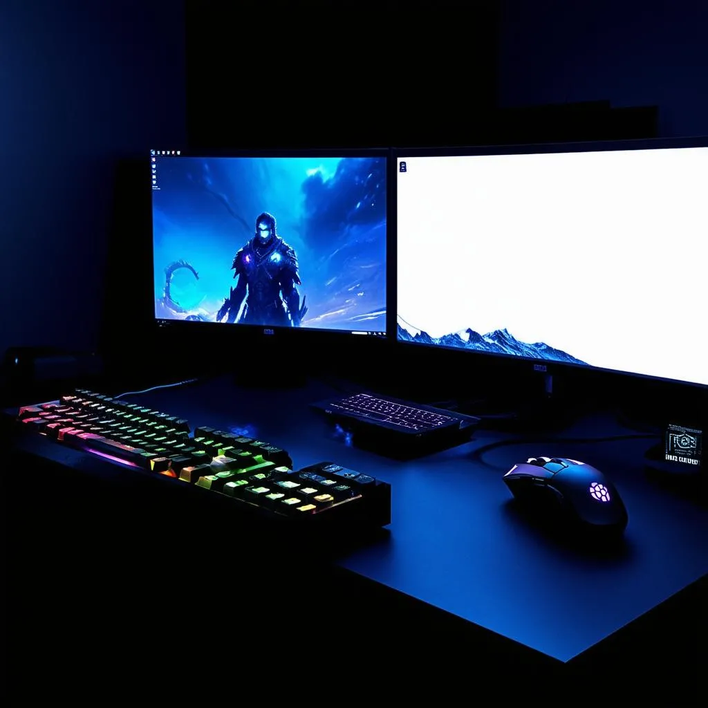 Gaming Setup With Two Monitors