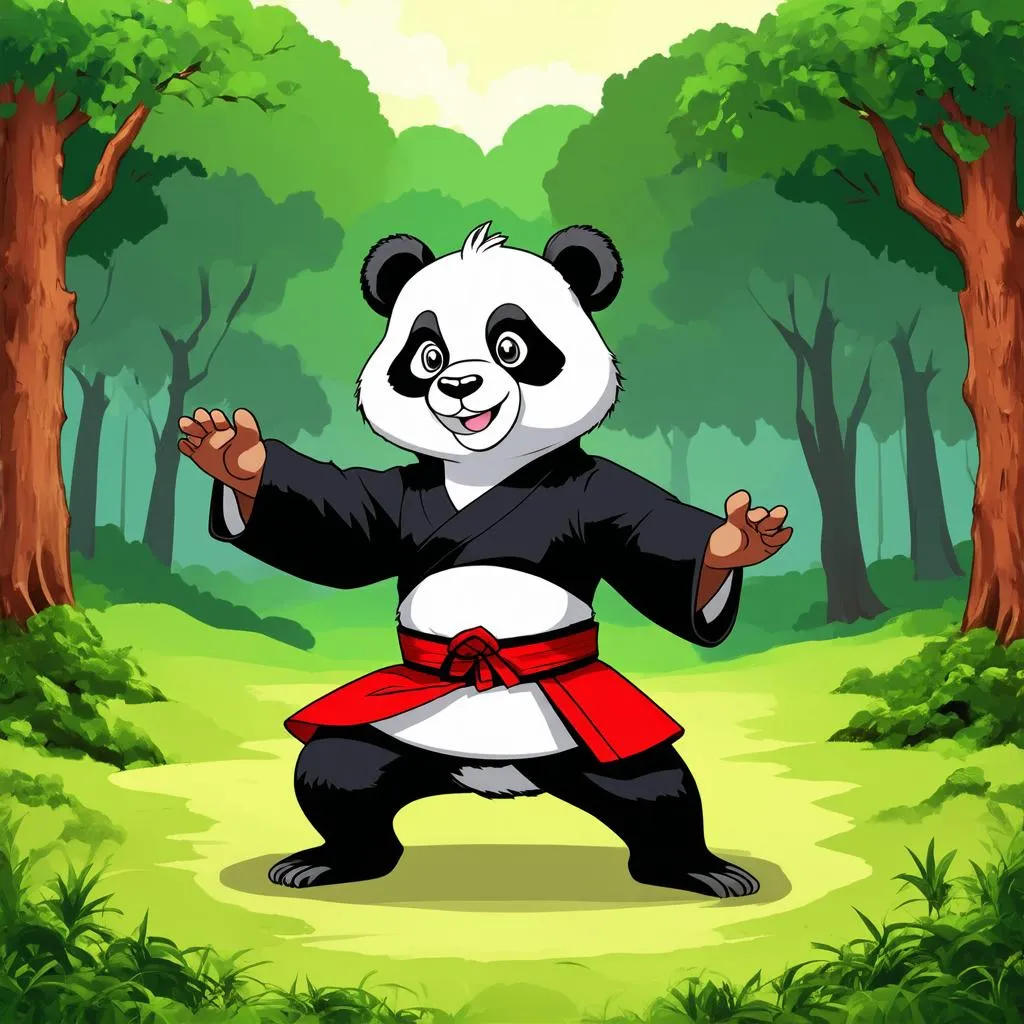 Kungfu Panda Practicing