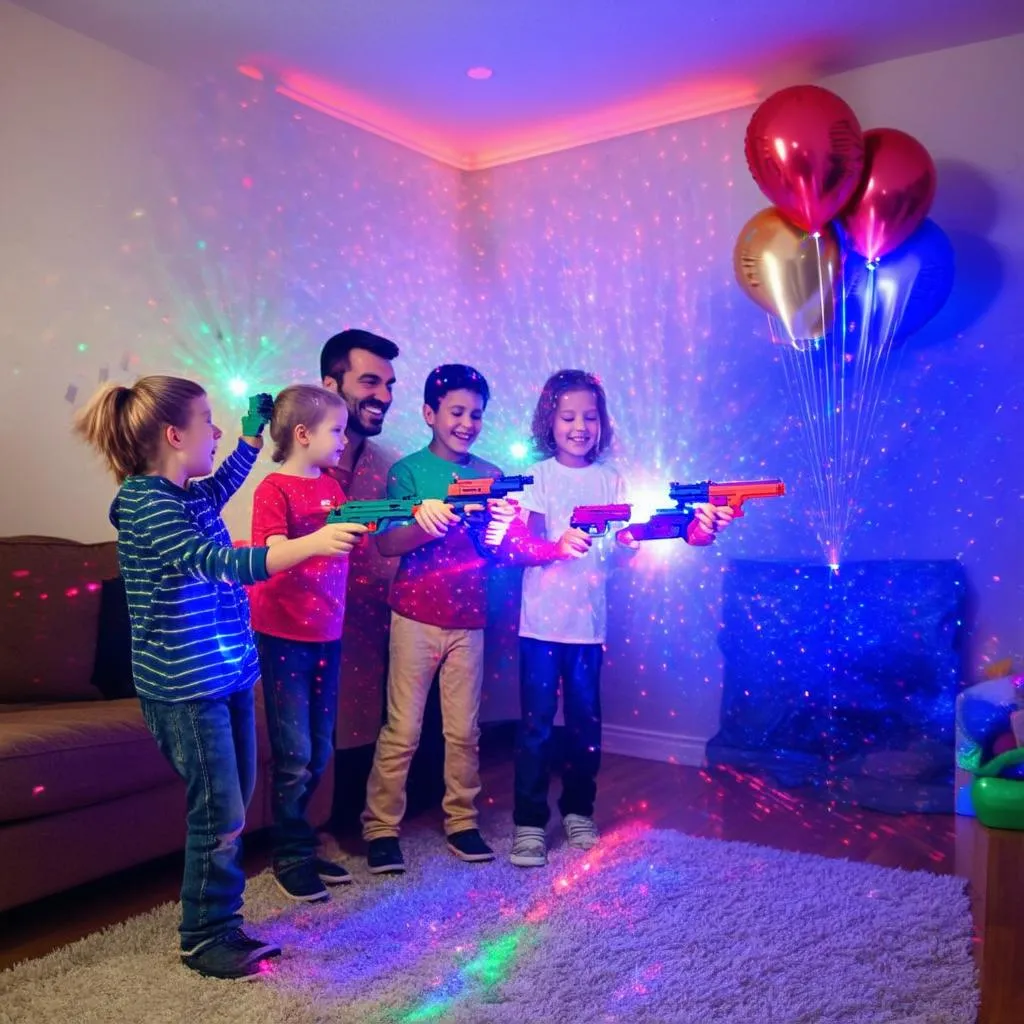 Gia đình vui chơi home laser game