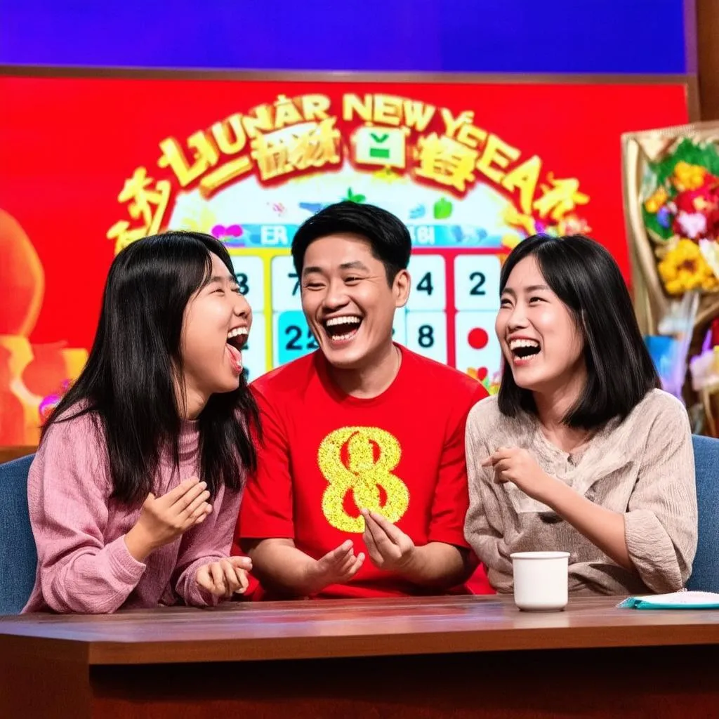 Gia đình xem game show Tết