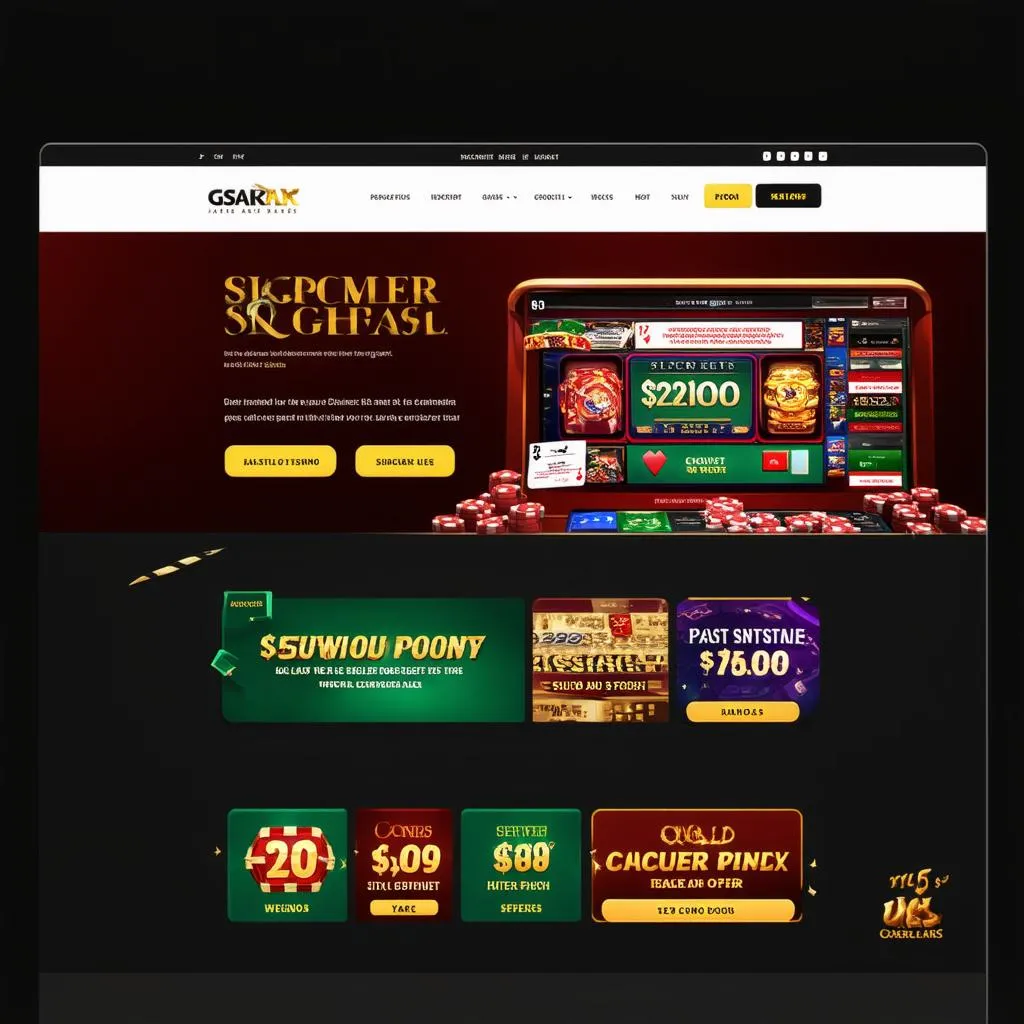 Giao diện website game casino