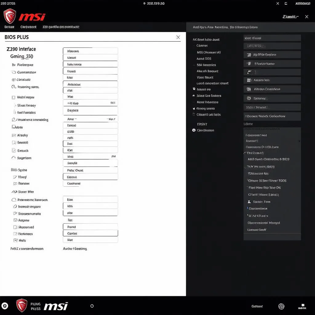 Giao diện BIOS MSI