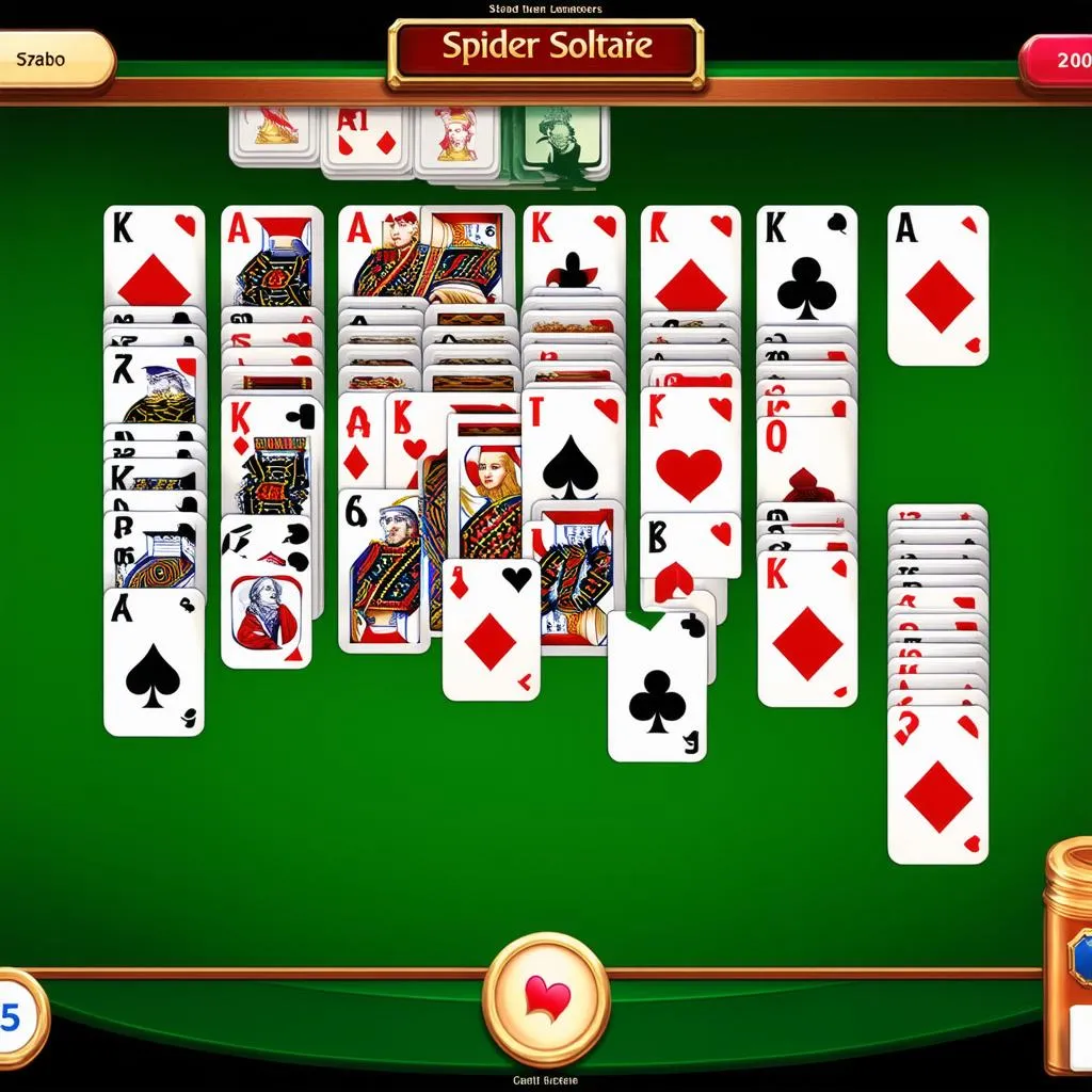 Giao Diện Game Bài Spider Solitaire