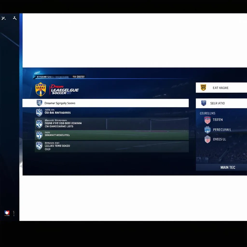 giao diện game dream league soccer 2018