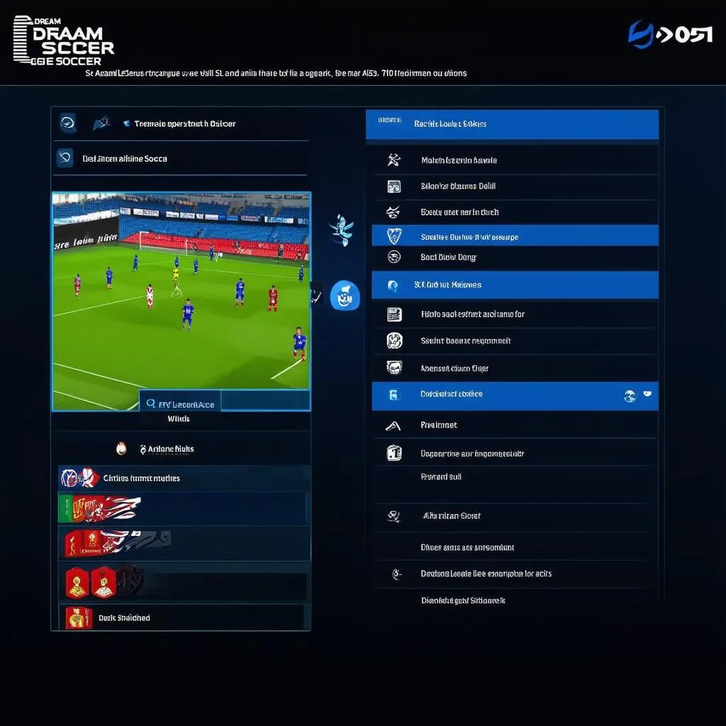 Giao diện game Dream League Soccer