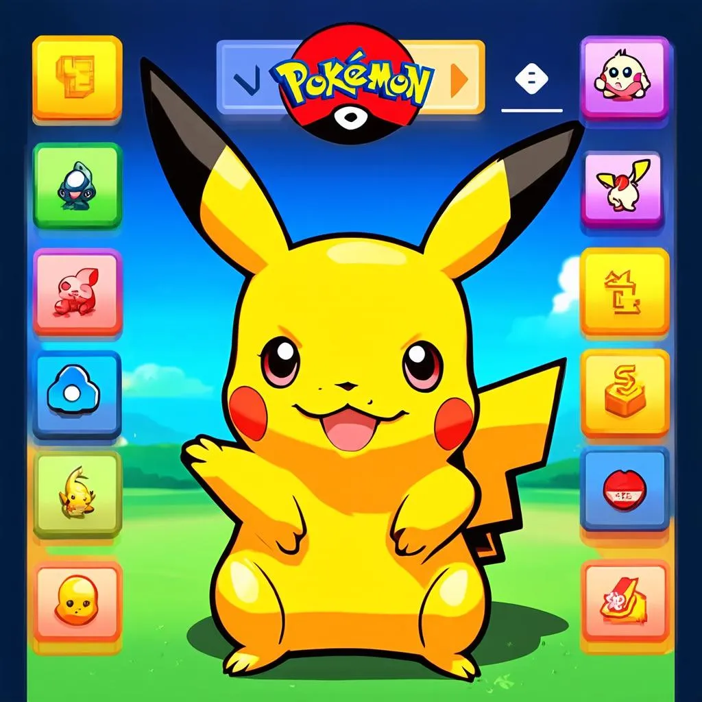 giao diện game pikachu cổ điển