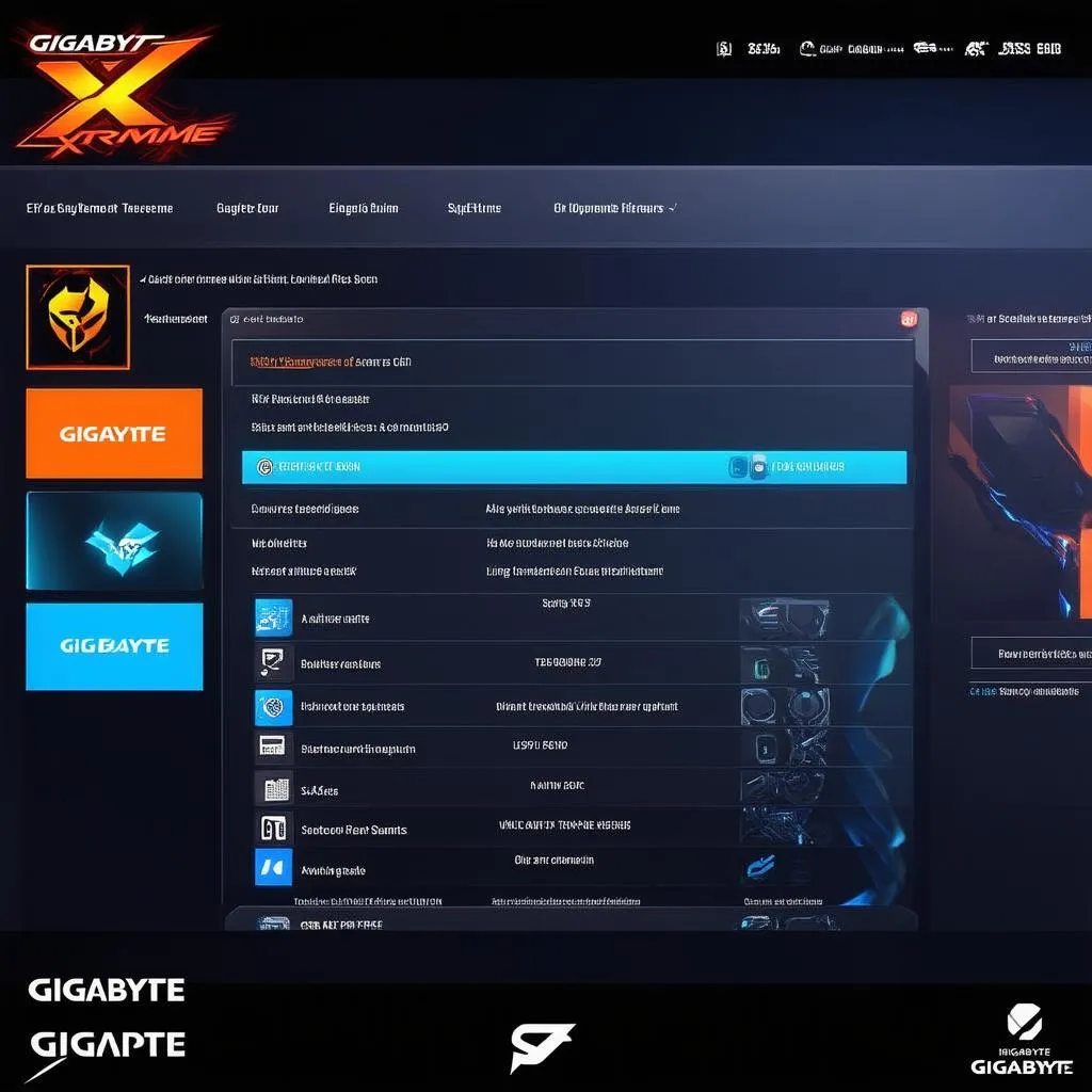 Giao diện Gigabyte Xtreme Gaming App