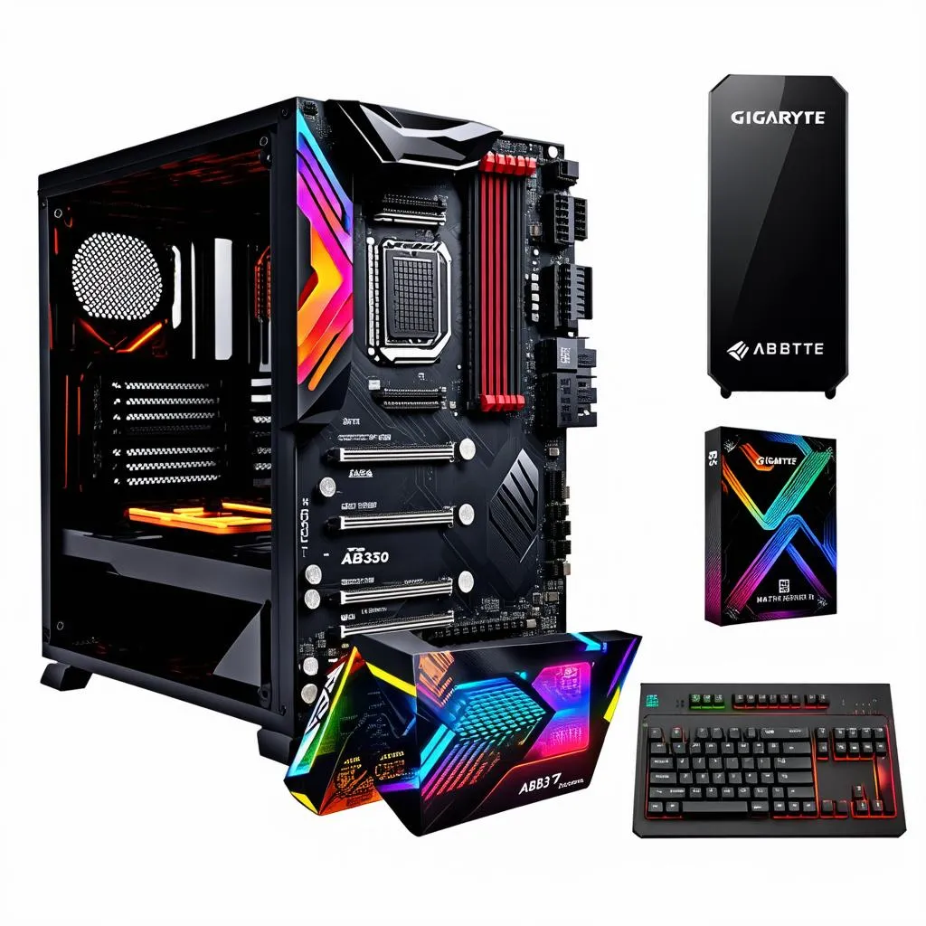 Dàn PC với bo mạch chủ Gigabyte AB350 Gaming 3