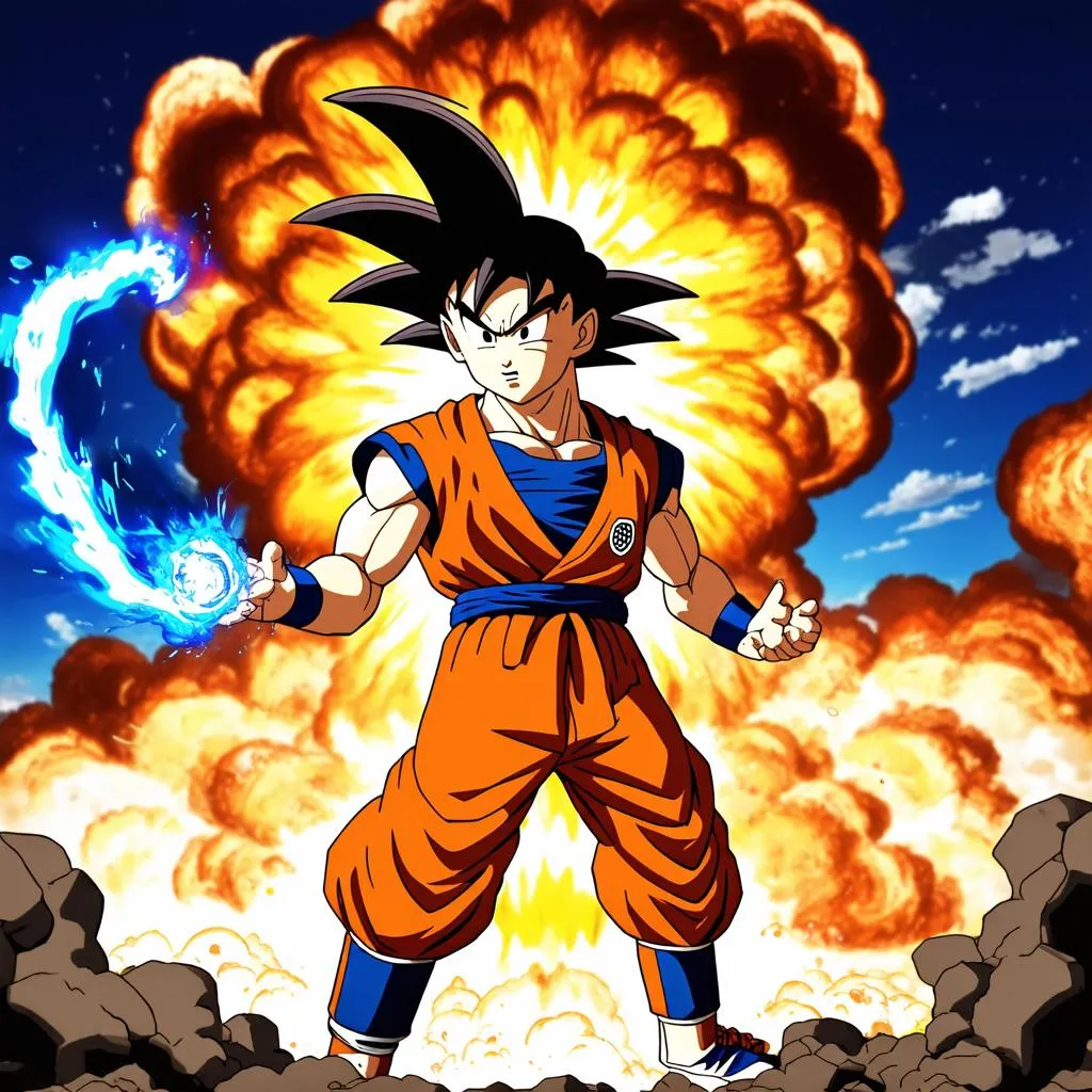 Goku using Kamehameha