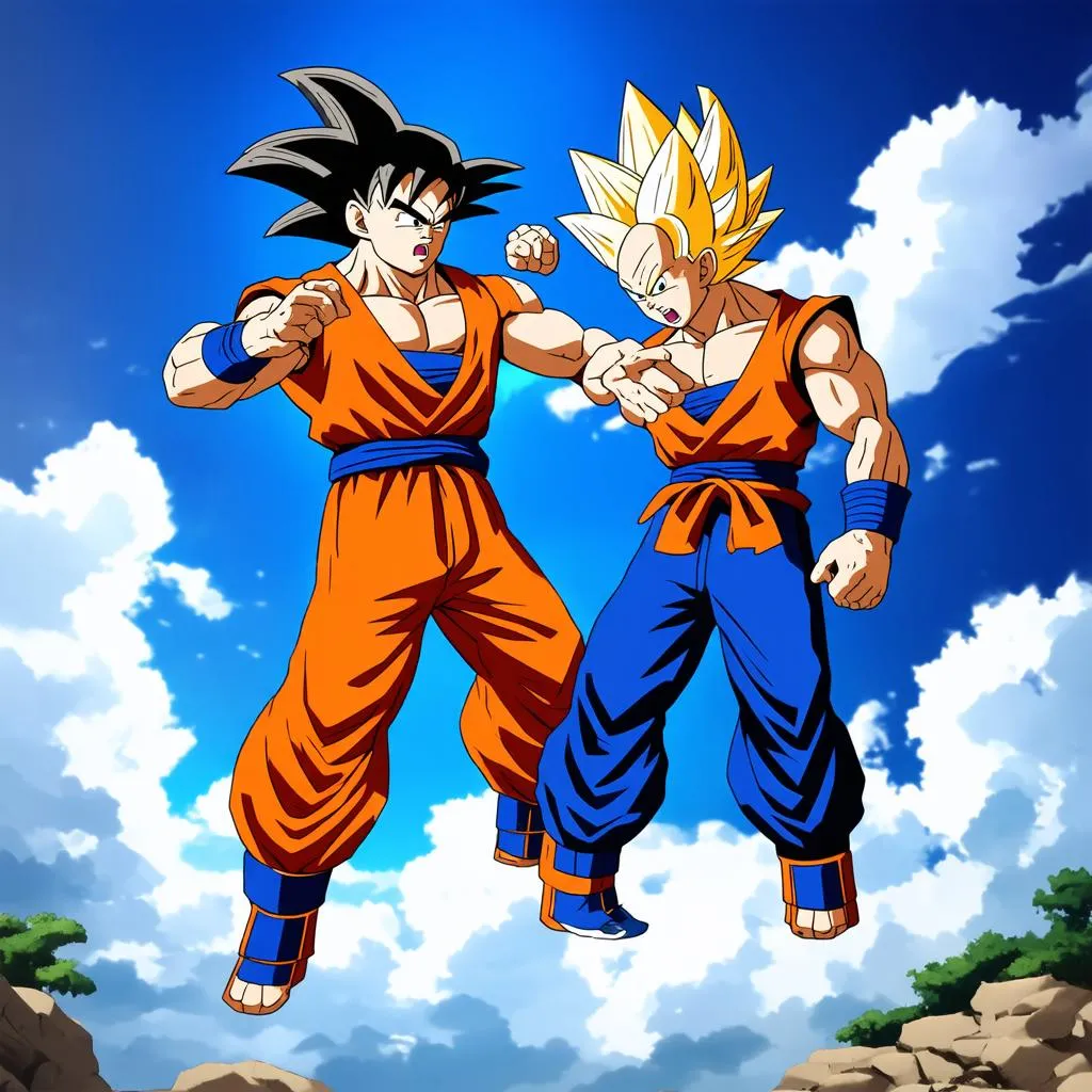 Goku và Vegeta đối đầu