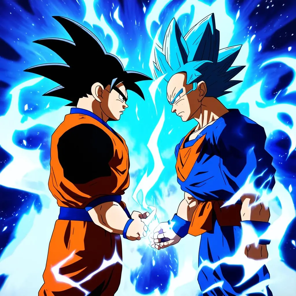 Goku và Vegeta Siêu Saiyan Blue