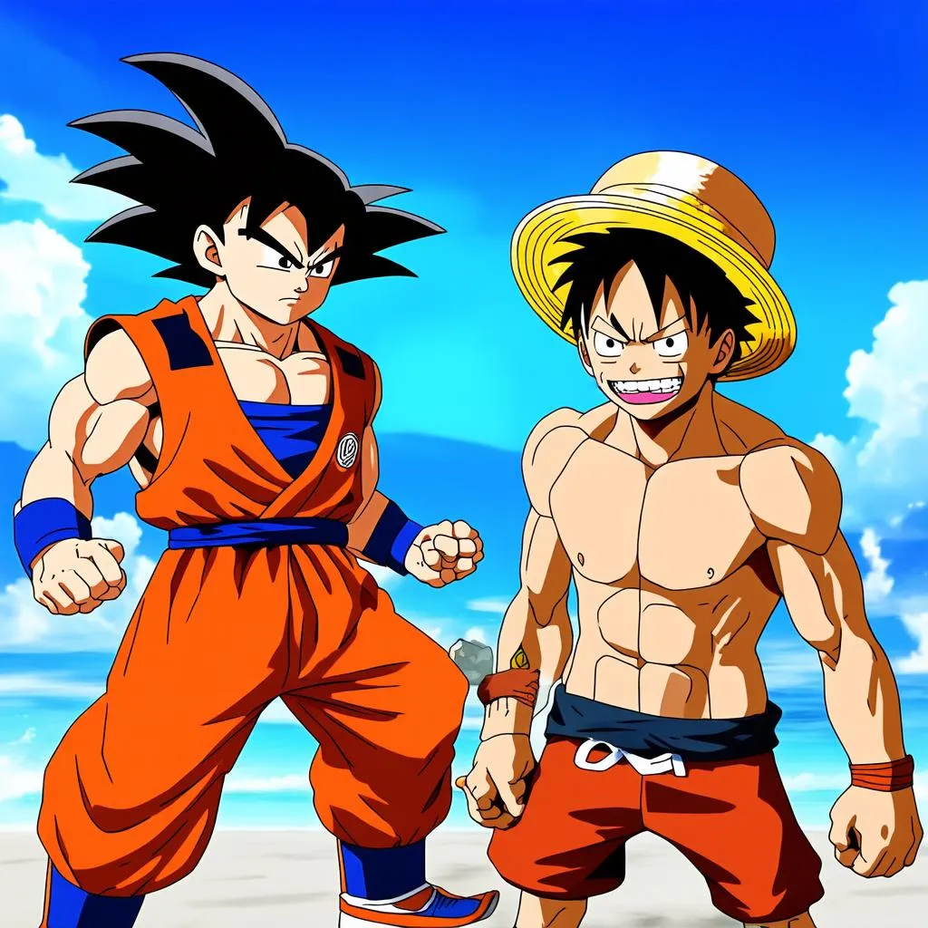 Cuộc đối đầu giữa Goku và Luffy