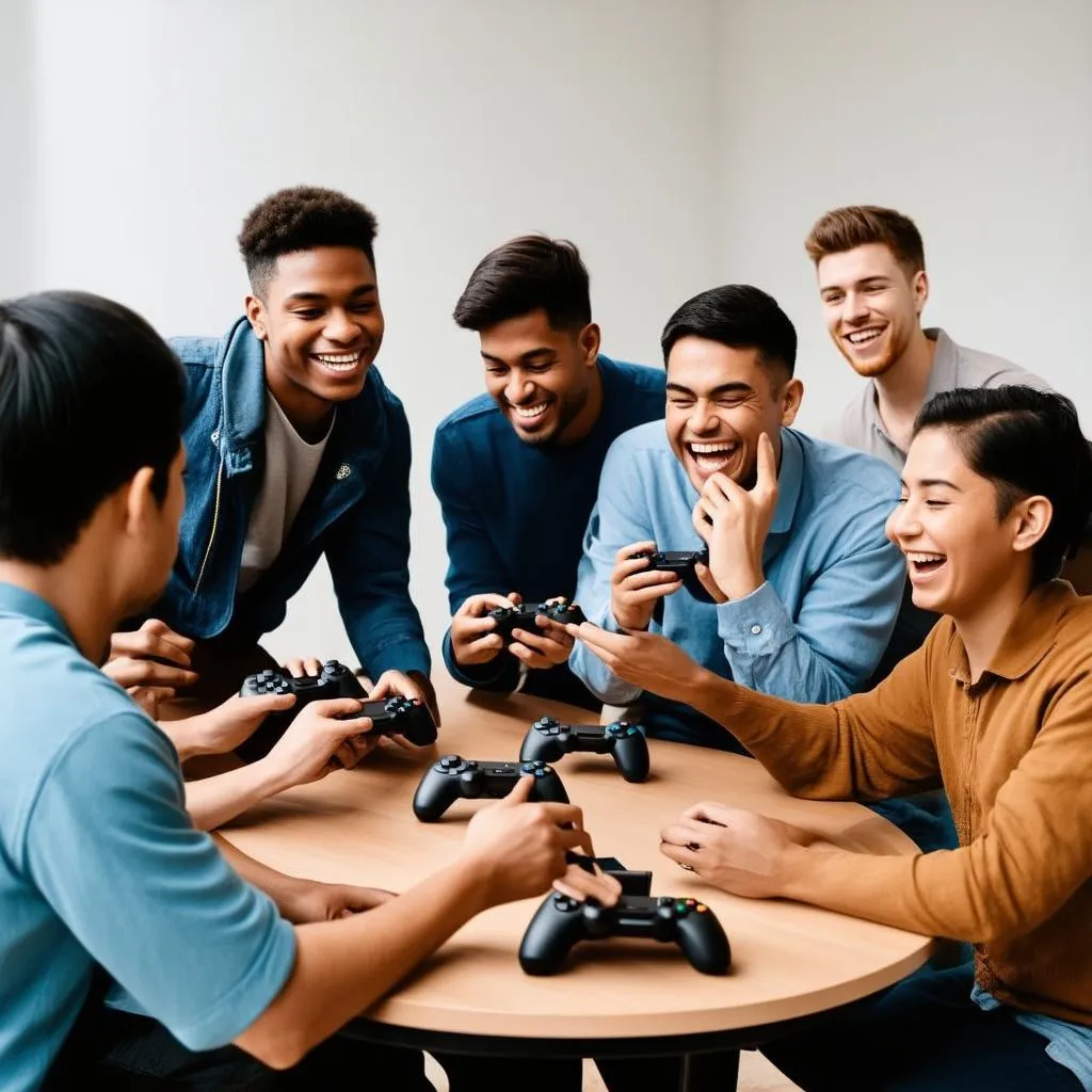 Group Of Friends Playing Games