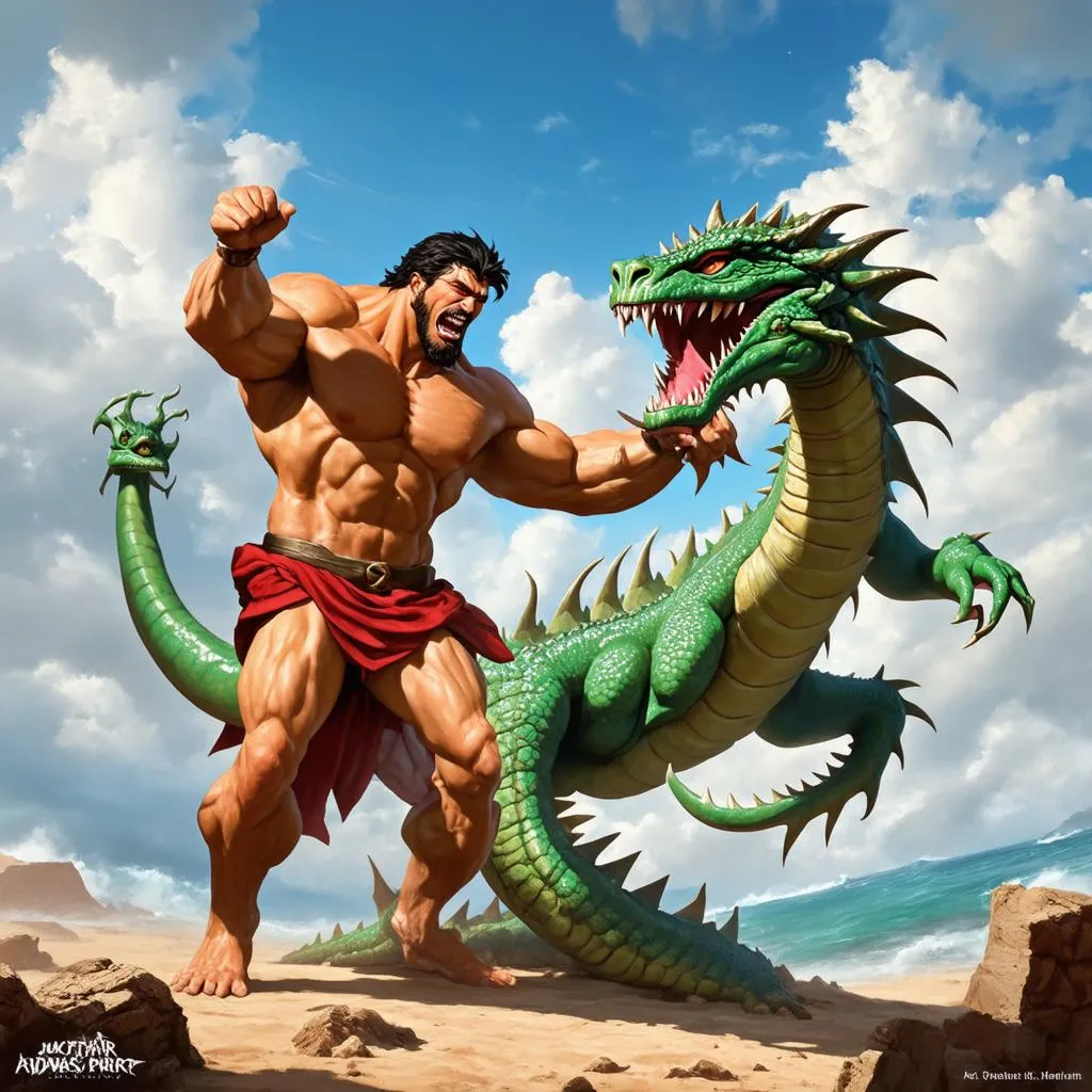 Hercules Chiến Đấu Với Quái Vật Hydra