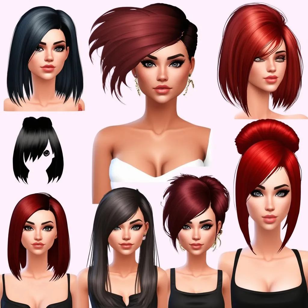 Hairstyles in hair salon game