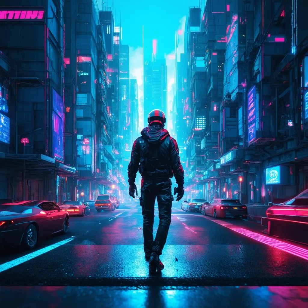 hình nền gaming phong cách cyberpunk