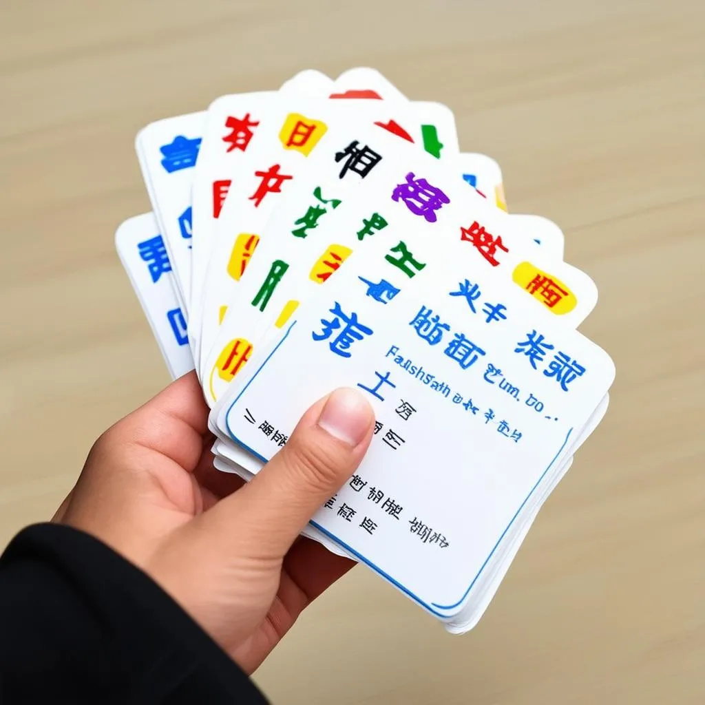 Learning Chinese vocabulary through flashcards