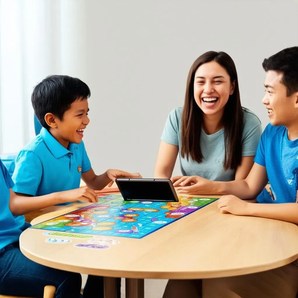 Gia đình cùng chơi interactive board game