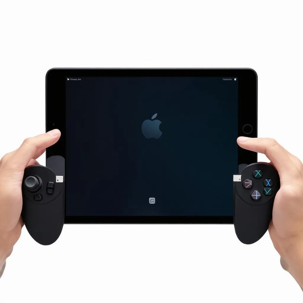 iPad và tay cầm chơi game