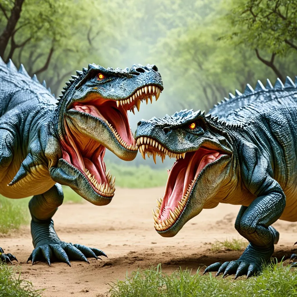 Kaprosuchus đối đầu Tyrannosaurus Rex