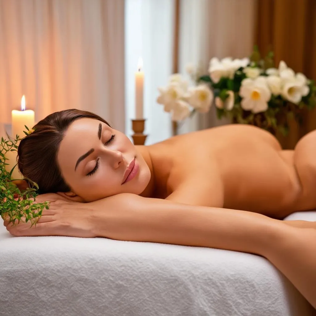 Khách hàng tận hưởng dịch vụ spa