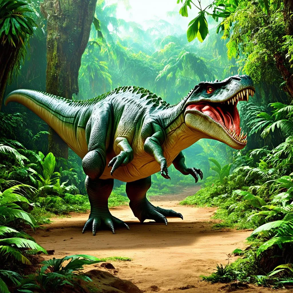 Khủng long Tyrannosaurus Rex trong rừng