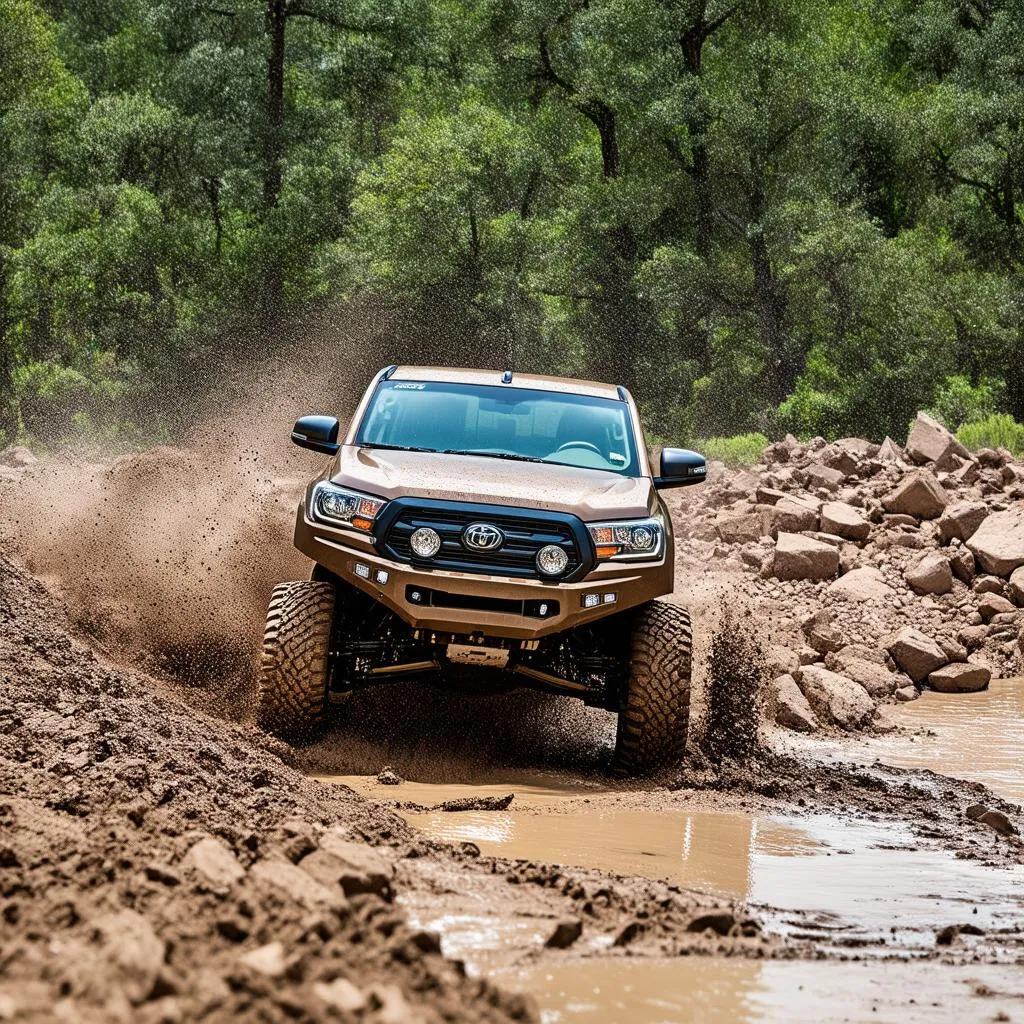 Off-road truck driving