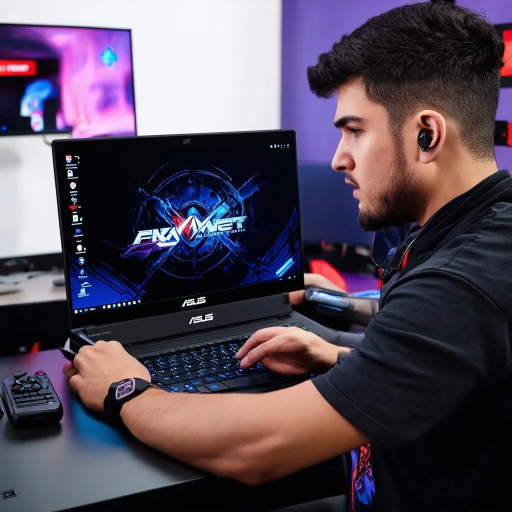 Laptop Asus TUF Gaming FX504 đang chơi game