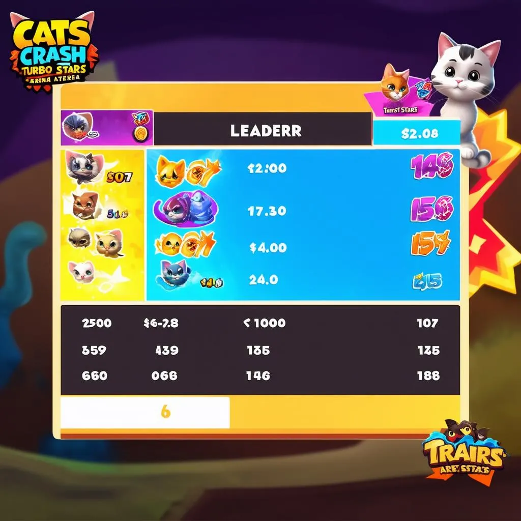 Hình ảnh bảng xếp hạng game Cats Crash Arena Turbo Stars