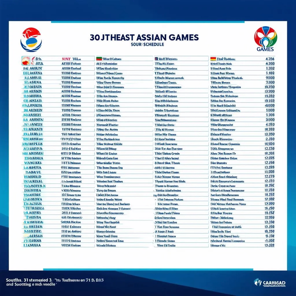 Lịch thi đấu Sea Games 31