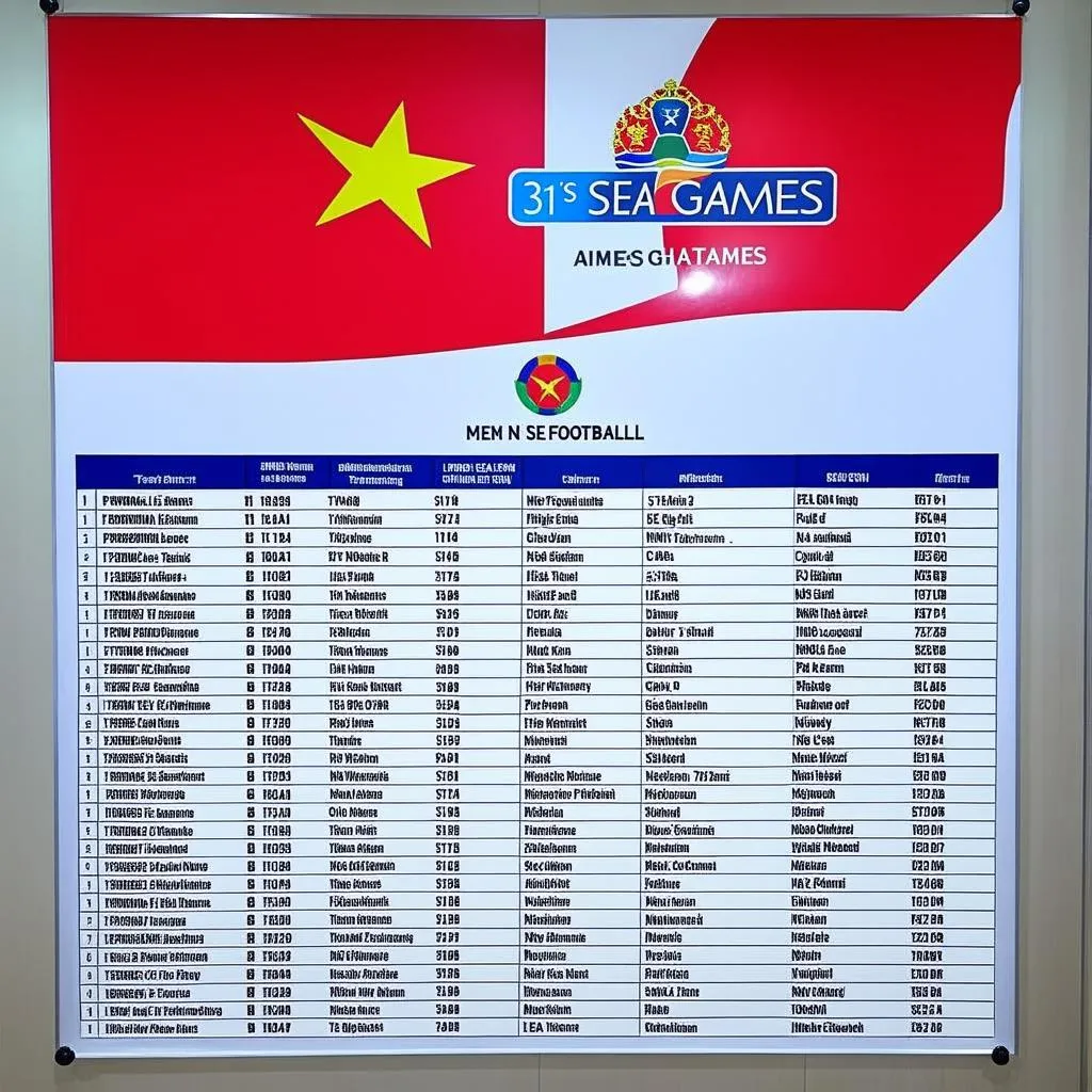 Lịch thi đấu bóng đá nam Sea Games 31