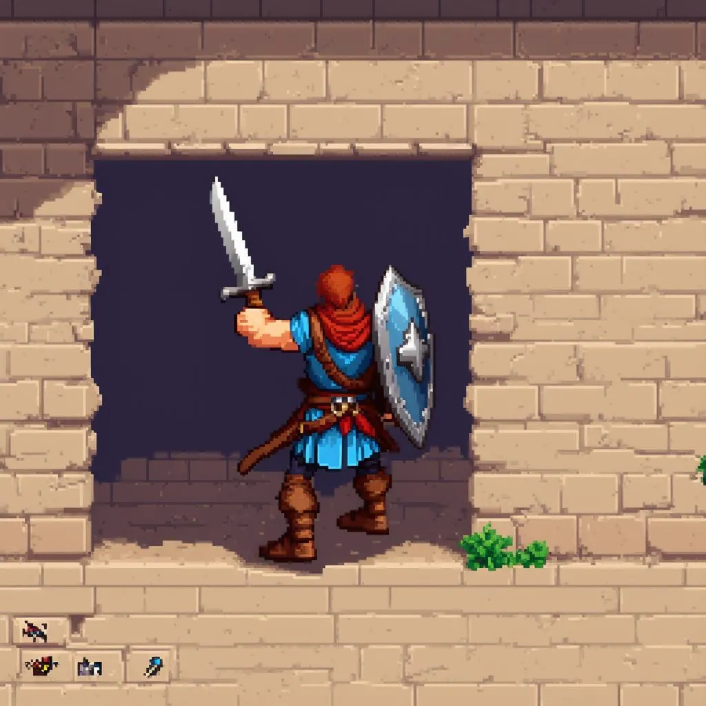 Game character glitches through a wall