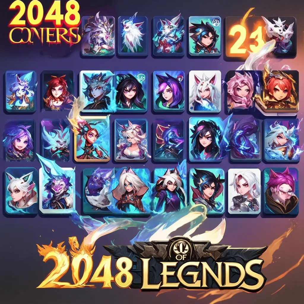 League of Legends champions as 2048 tiles