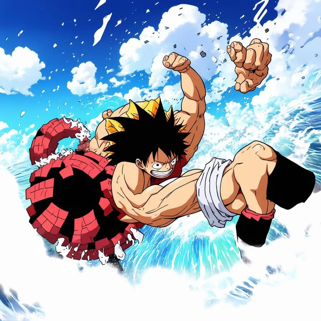 Luffy chiến đấu với Kaido