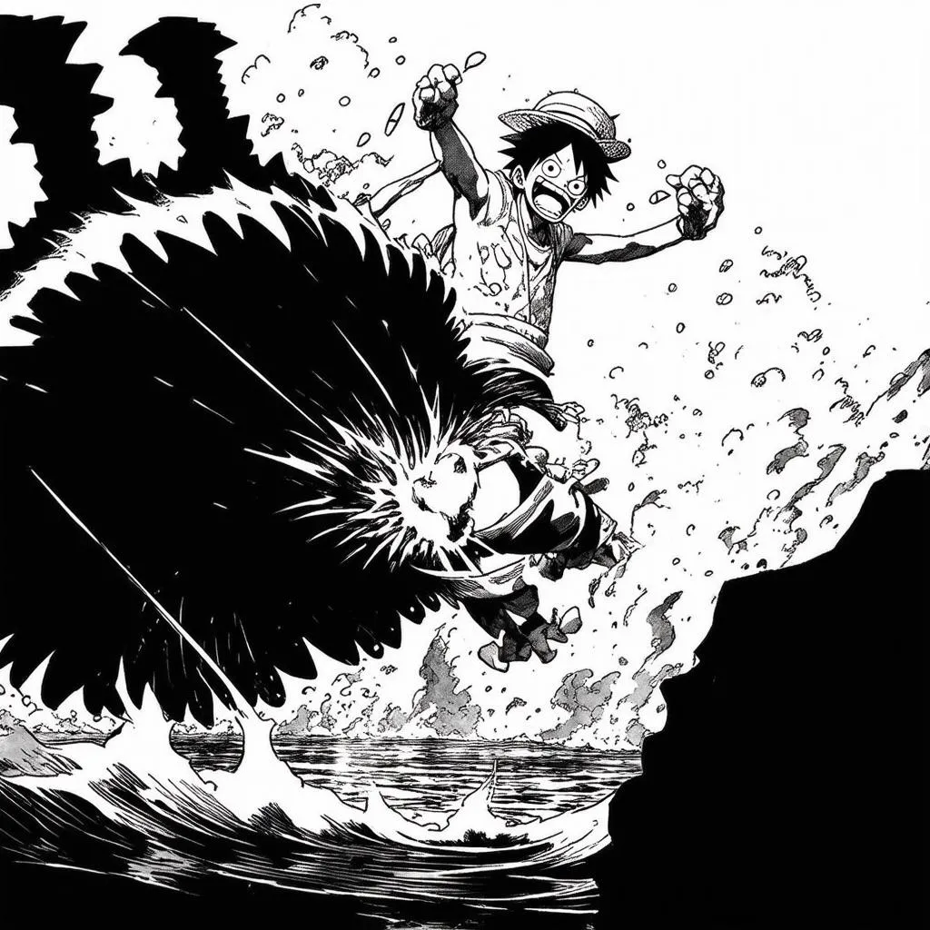 Luffy chiến đấu với Kaido