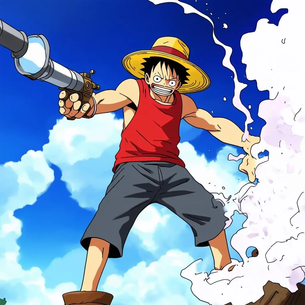 Luffy tung đòn đánh trời giáng vào Don Krieg