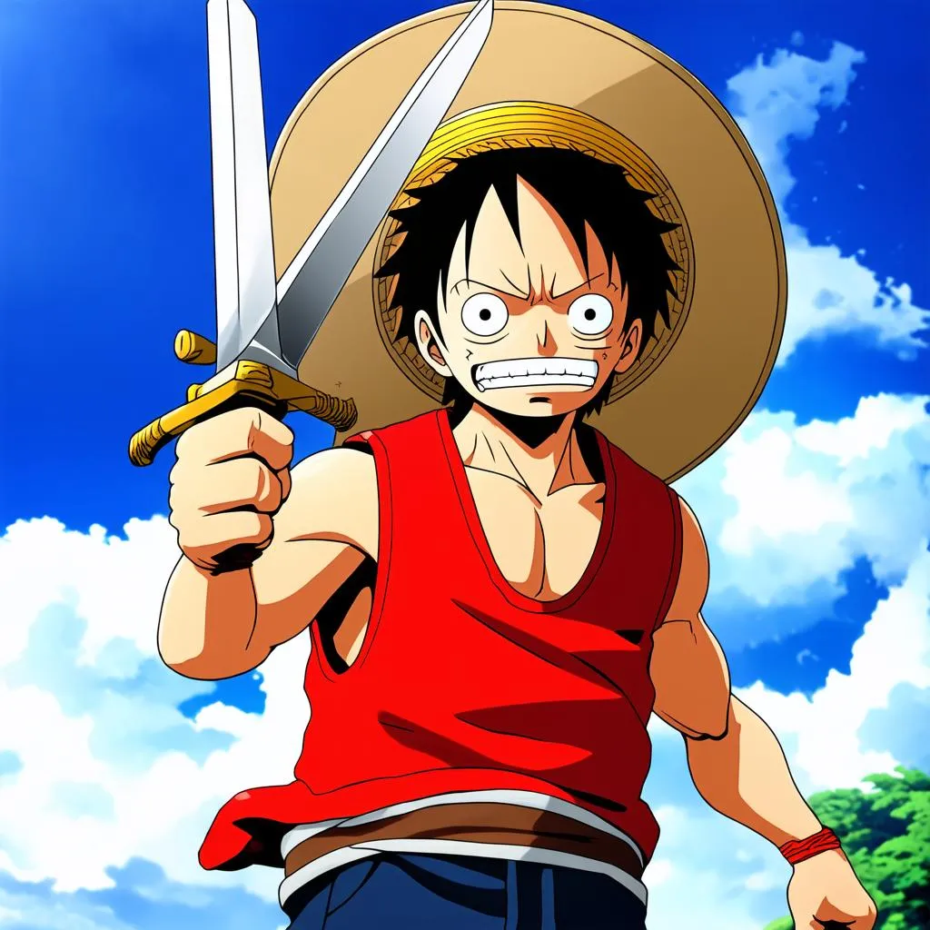 Luffy cầm Đao Hai Tấc