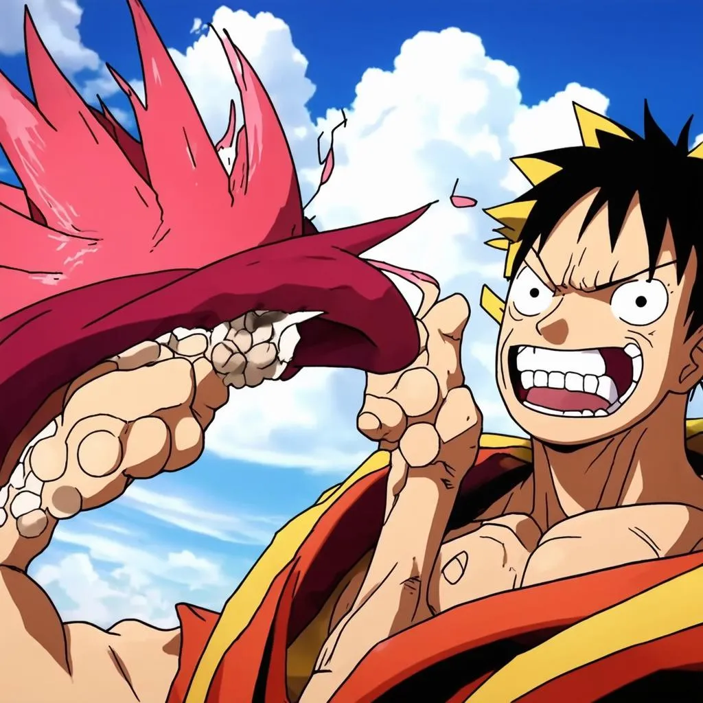 luffy gear 5 vs natsu dragon force