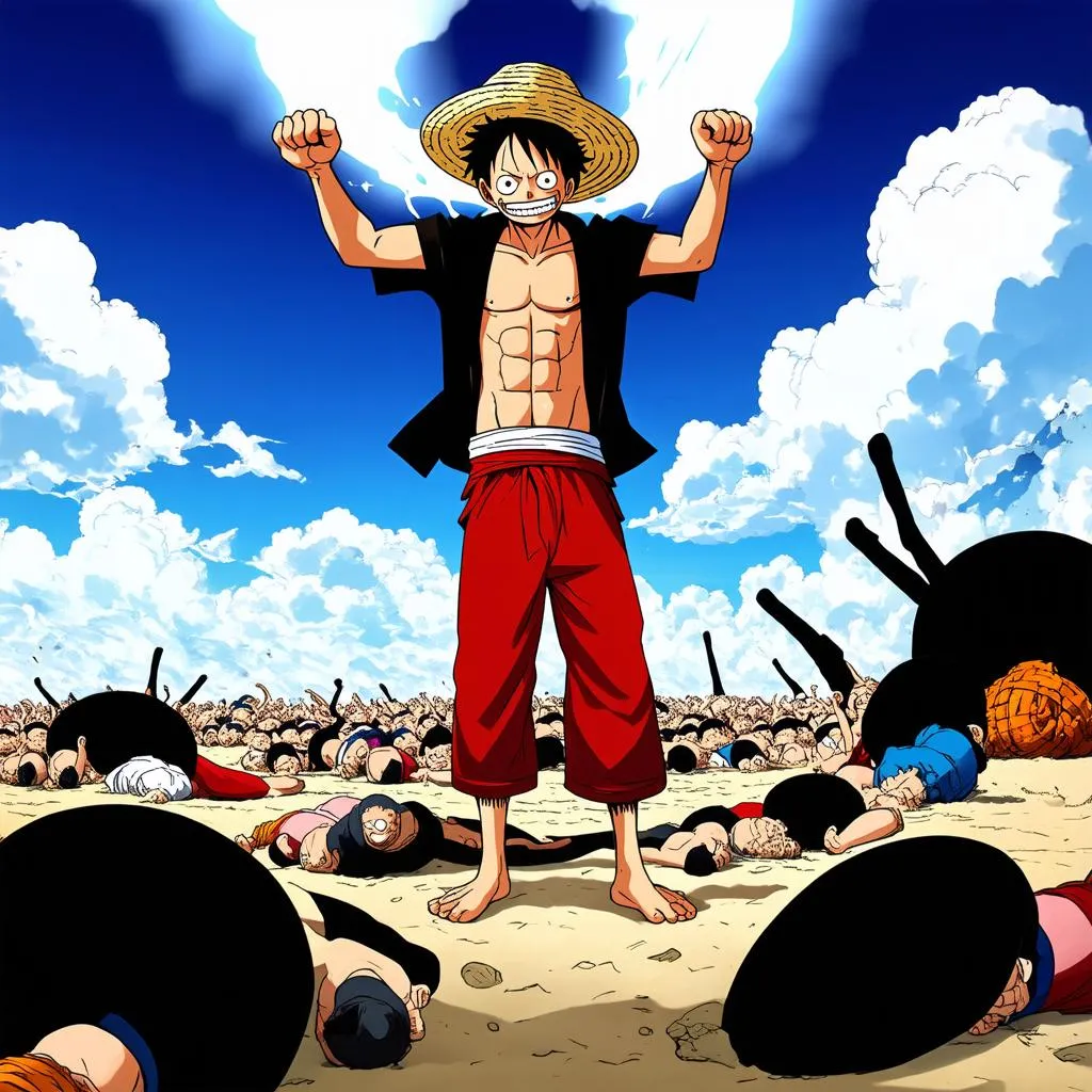 Luffy sử dụng Haki Bá Vương