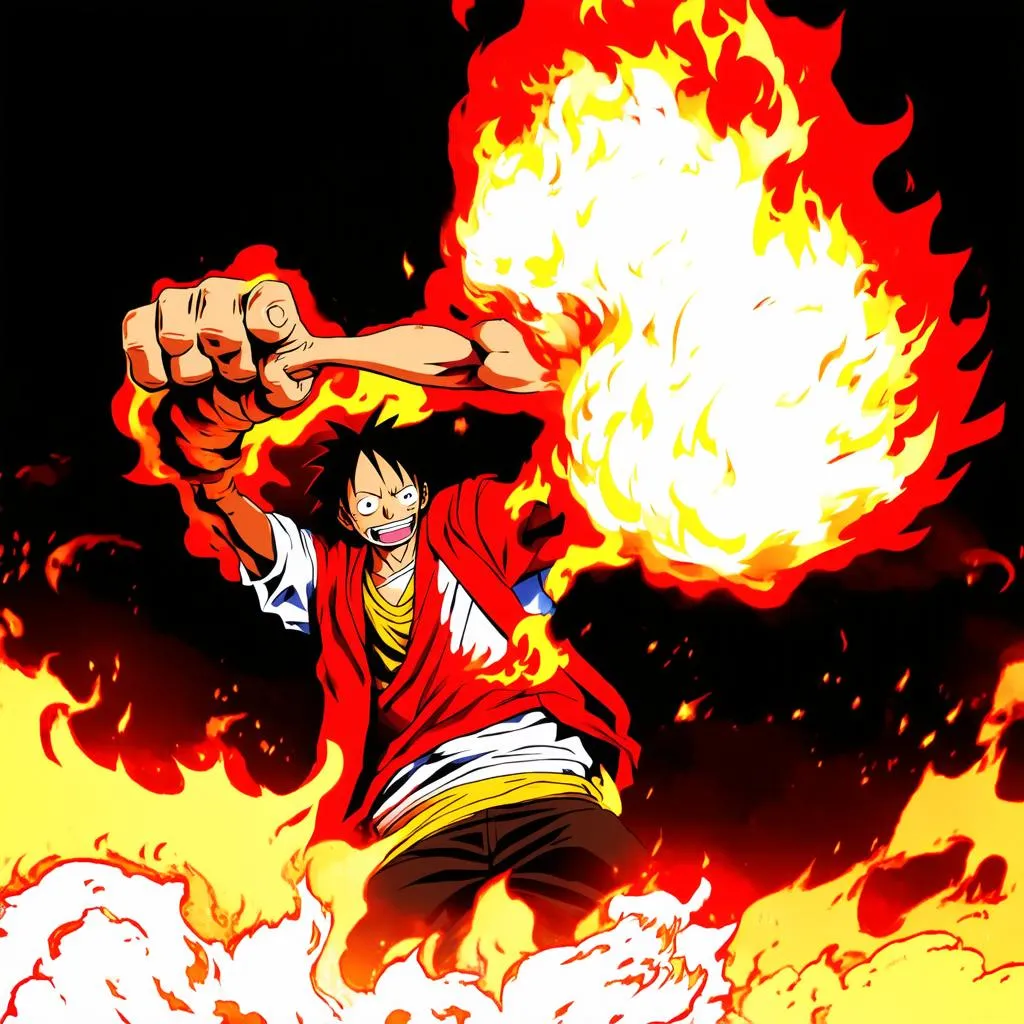 Luffy sử dụng Hỏa Quyền