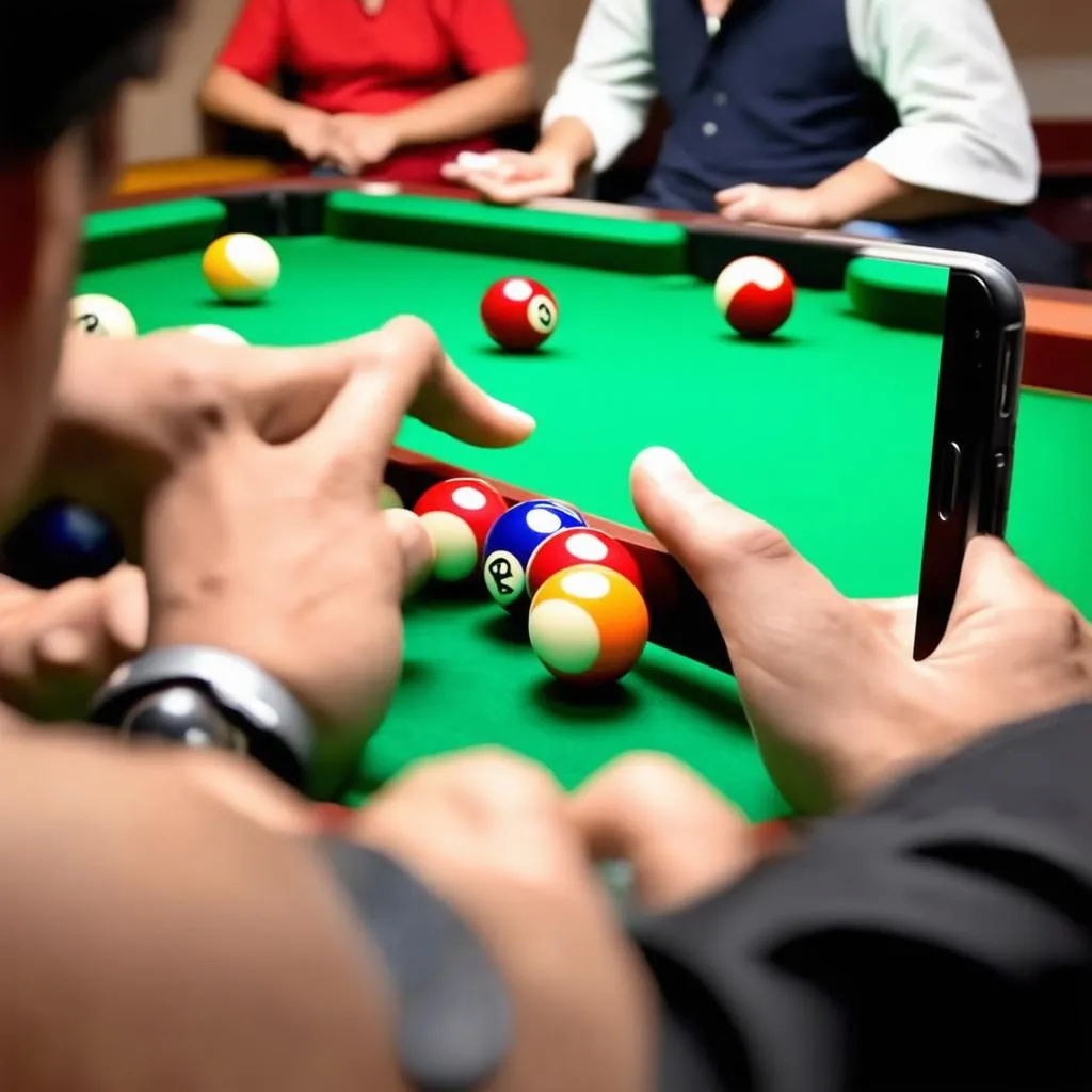 Game thủ đang tập chơi 8 Ball Pool