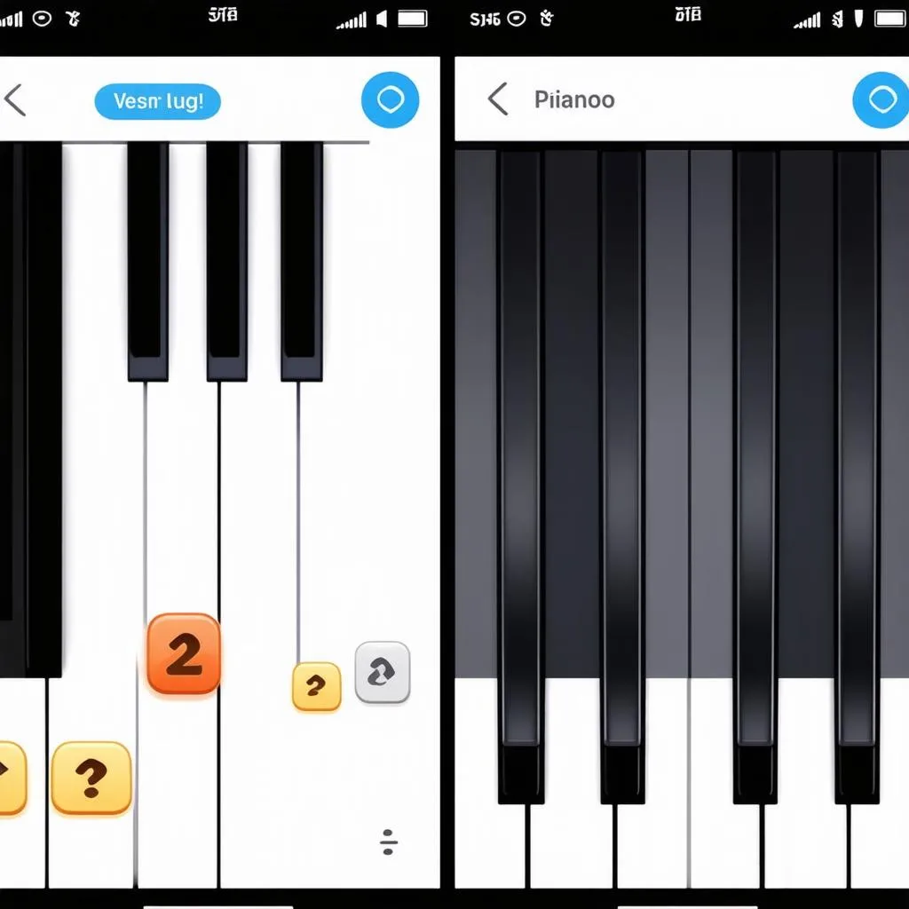 Màn hình game piano bắt mắt
